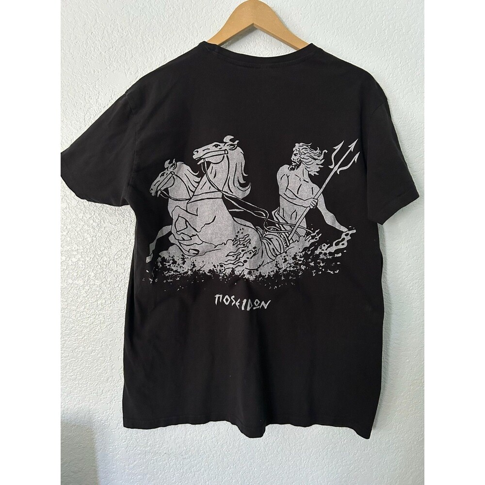 B & C Collection Poseidon Greek God Graphic - Black T-Shirt - XL